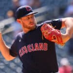 Tanner Bibee #61 of the Cleveland Guardians pitches in the first inning against the Minnesota Twins at Target Field on August 30, 2023 in Minneapolis, Minnesota.