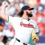 Hunter Gaddis #33 of the Cleveland Guardians pitches in the top of the seventh inning against the Chicago White Sox at Progressive Field on April 08, 2024 in Cleveland, Ohio.