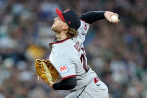 SEATTLE, WASHINGTON - MARCH 26: Tanner Bibee #28 of the Cleveland Guardians pitches during the first inning against the Seattle Mariners at T-Mobile Park on March 26, 2026 in Seattle, Washington.