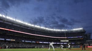 NEW YORK, NEW YORK - JUNE 02: Joey Cantillo #54 of the Cleveland Guardians pitches against Jose Caballero #72 of the New York Yankees in the fourth inning at Yankee Stadium on June 02, 2026 in New York City.