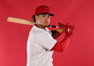 GOODYEAR, ARIZONA - FEBRUARY 19: Ralphy Velazquez #87 of the Cleveland Guardians poses for a portrait during photo day at Goodyear Ballpark on February 19, 2026 in Goodyear, Arizona.