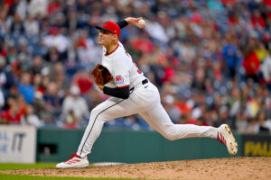 CLEVELAND, OHIO - SEPTEMBER 20: Closing pitcher Cade Smith #36 of the Cleveland Guardians pitches in the eighth inning against the Athletics at Progressive Field on September 20, 2026 in Cleveland, Ohio.